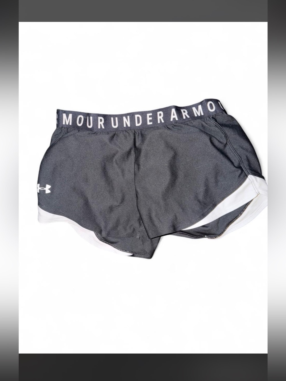 Under Armour Black and White Women's Athletic Running Shorts